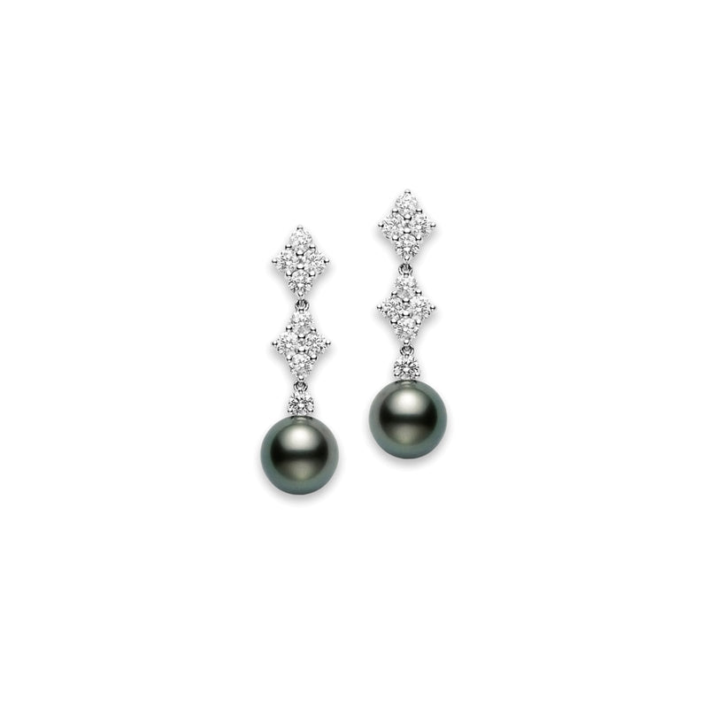 Mikimoto Black South Sea Cultured Pearl Earrings-Mikimoto Black South Sea Cultured Pearl Earrings -