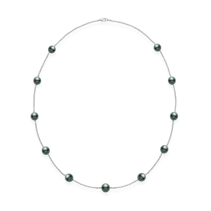 Mikimoto Black South Sea Cultured Pearl Necklace-Mikimoto Black South Sea Cultured Pearl Necklace -