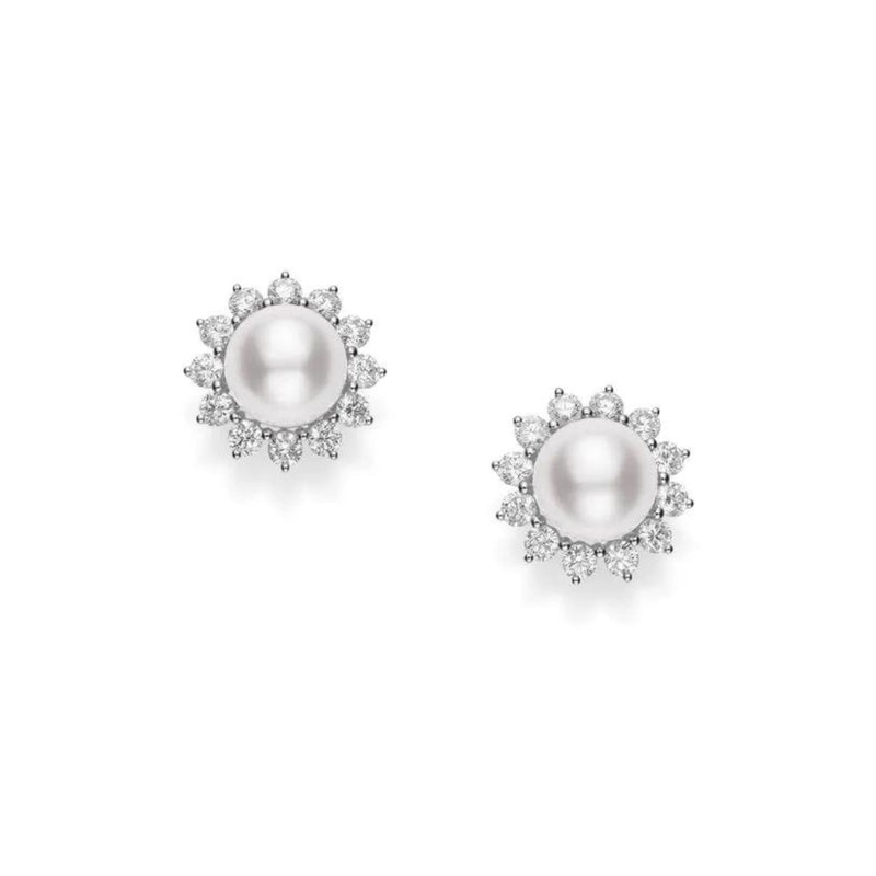 Mikimoto Classic Elegance Akoya Cultured Pearl and Diamond Earrings-Mikimoto Classic Elegance Akoya Cultured Pearl and Diamond Earrings - MEA10235ADXWP075