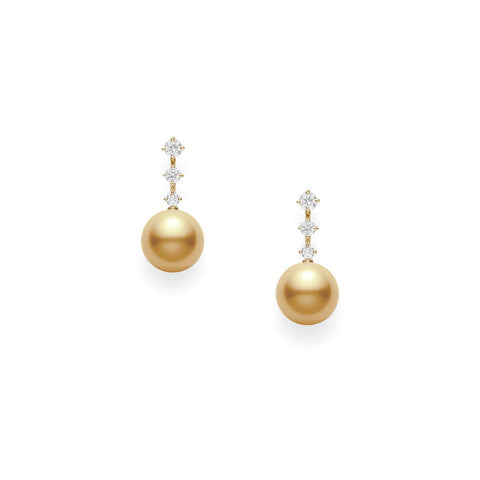 Mikimoto Golden South Sea Cultured Pearl Earrings-Mikimoto Golden South Sea Cultured Pearl Earrings -