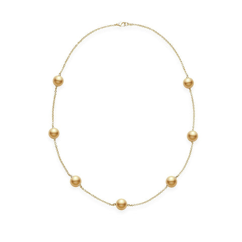 Mikimoto Golden South Sea Cultured Pearl Necklace-Mikimoto Golden South Sea Cultured Pearl Necklace -