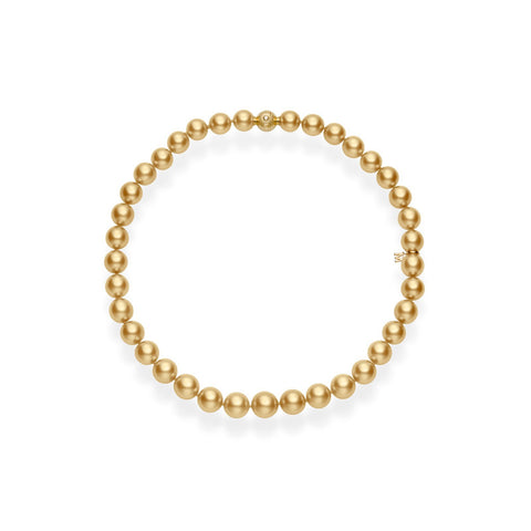Mikimoto Golden South Sea Cultured Pearl Strand-Mikimoto Golden South Sea Cultured Pearl Strand in 18 karat yellow gold.