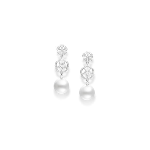 Mikimoto White South Sea Cultured Pearl Earrings-Mikimoto White South Sea Cultured Pearl Earrings -