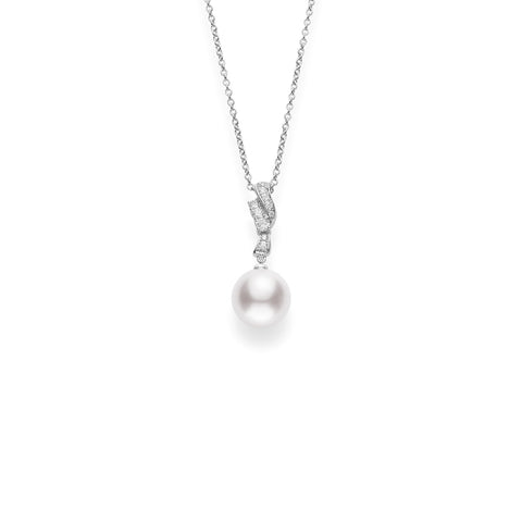 Mikimoto White South Sea Pearl Diamond Necklace-Mikimoto White South Sea Pearl Diamond Necklace - MPA10258NDXW