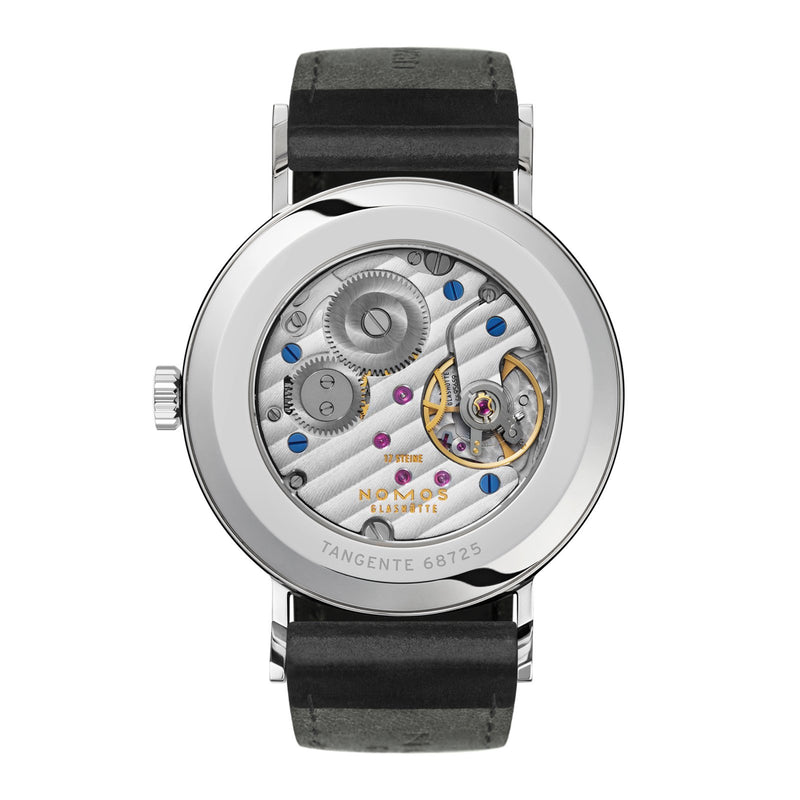 NOMOS Glashütte Tangente-NOMOS Glashütte Tangente - NOMOS Glashütte Tangente in a 35mm stainless steel case with white dial on leather strap, featuring a small seconds display and a hand-wound mechanical movement with up to 43 hours of power reserve.