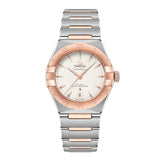 Omega Constellation 29mm-Omega Constellation Co-Axial Master Chronometer in a 29mm stainless steel/Sedna gold case with silver dial on stainless steel/Sedna gold bracelet, featuring a date display and automatic movement with 50 hours power reserve.
