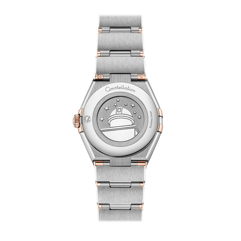 Omega Constellation 28mm-Omega Constellation Quartz 28mm - 131.20.28.60.02.001 - Omega Constellation Quartz in a 28mm stainless steel/Sedna gold case with silver dial on stainless steel/Sedna gold bracelet and quartz movement.