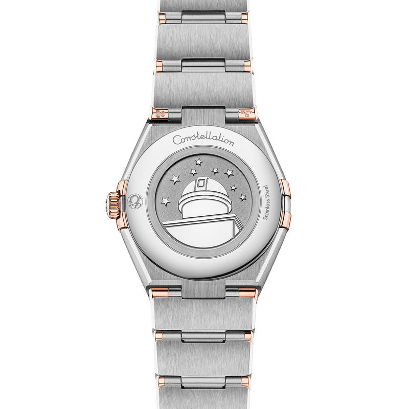 Omega Constellation 28mm-Omega Constellation Quartz in a 28mm stainless steel/Sedna gold case with silver dial on stainless steel/Sedna gold bracelet and quartz movement.