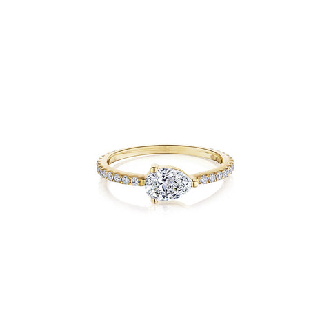 Pear Brilliant Cut Diamond Ring-Pear Brilliant Cut Diamond Ring - 45908