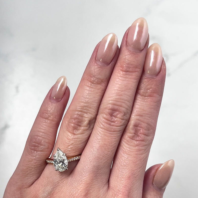 Pear-cut Engagement Ring-Pear-cut Engagement Ring - DRJST02464