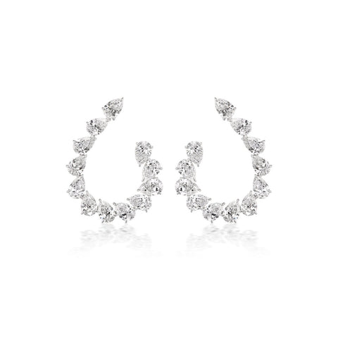 Pear-shaped Diamond Earrings-Pear-shaped Diamond Earrings - DENKA04444