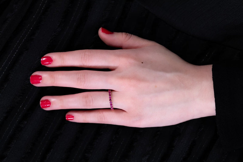 Pink Sapphire Halfway Band-Pink Sapphire Band -