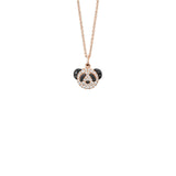 Qeelin Bo Bo Necklace-Qeelin Bo Bo Necklace - Petite Bo Bo necklace in 18K rose gold with white and black diamonds.