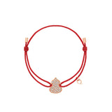 Qeelin Pavé Wulu Red Cord Bracelet-Qeelin Pavé Wulu Bracelet on Red Cord - WUC40ACRGDI