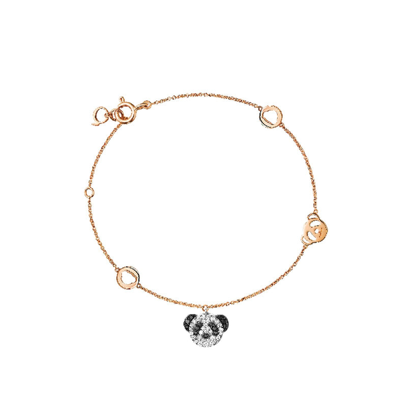 Qeelin Petite Bobo Bracelet-Qeelin Petite Bobo Bracelet - BBF-BR0004A-RGDBD - Petite Bo Bo bracelet in 18K rose gold with diamonds and black diamonds
