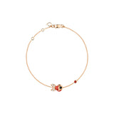 Qeelin Petite Qin Qin Bracelet-Qeelin Petite Qin Qin Bracelet - Petite Qin Qin bracelet in 18K rose gold with diamonds, ruby and red agate
