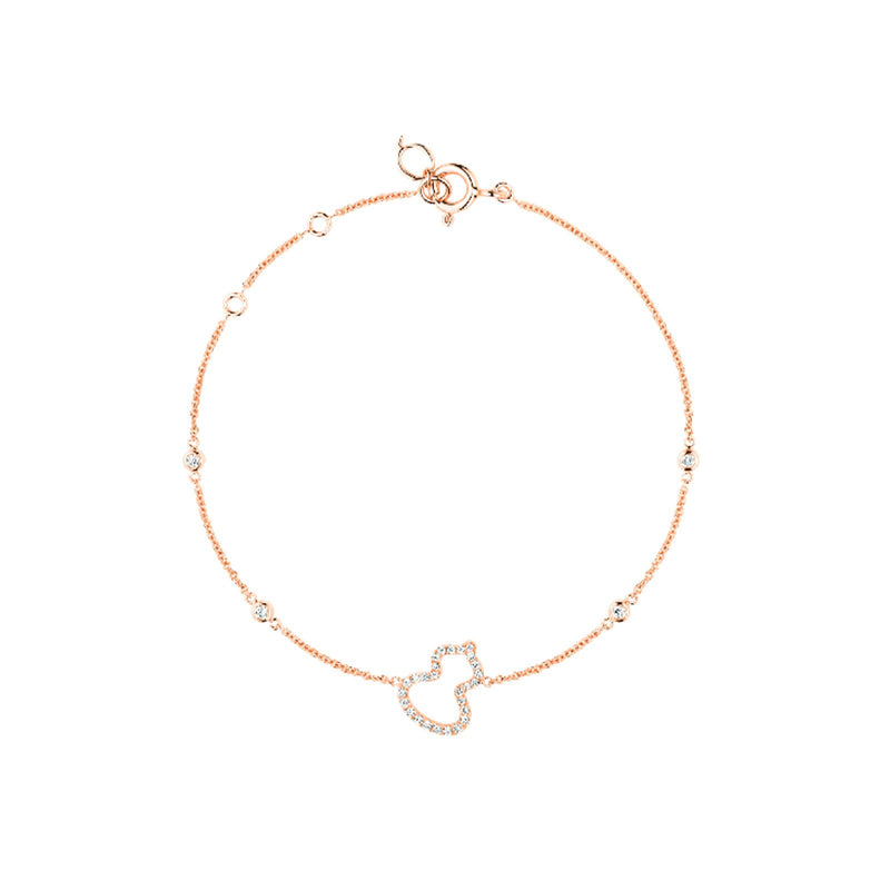 Qeelin Petite Wulu Bracelet-Qeelin Petite Wulu Bracelet - Petite Wulu bracelet in 18K rose gold with diamonds