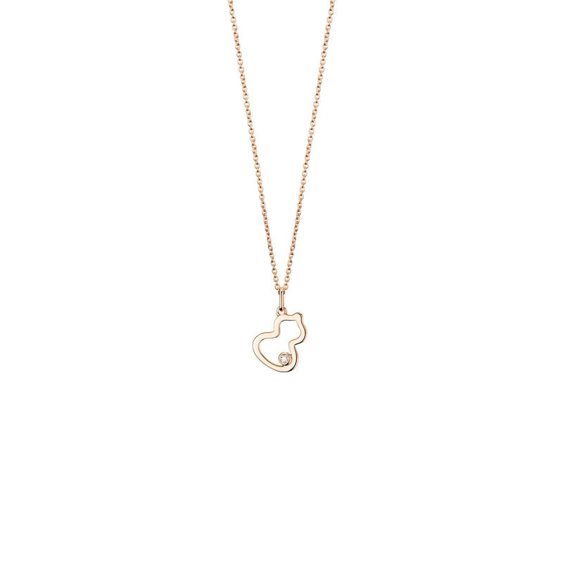 Qeelin Petite Wulu Necklace-Qeelin Petite Wulu Necklace - Petite Wulu necklace in 18K rose gold with a diamond.