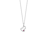 Qeelin Petite Wulu Necklace-Qeelin Petite Wulu Necklace - Petite Wulu necklace in 18K white gold with diamonds and a ruby