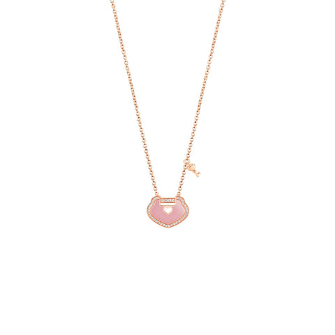 Qeelin Petite Yu Yi Lock Necklace-Qeelin Petite Yu Yi Lock Necklace - YYL-040-NL-RGDPO