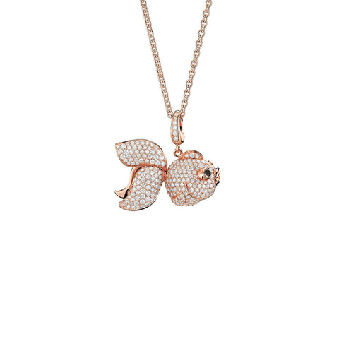 Qeelin Qin Qin Medium Pendant-Qeelin Qin Qin Medium Pendant - 18 karat rose gold with pavé diamonds qin qin pendant.