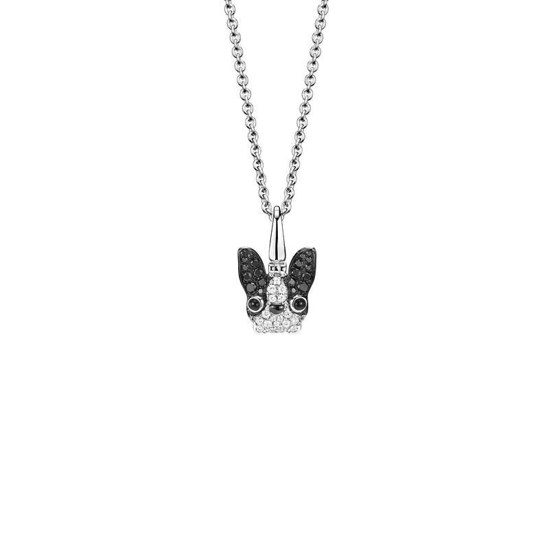 Qeelin Small Wang Wang French Bulldog Pendant-Qeelin Small Wang Wang French Bulldog Pendant - WW-030-FBPD-WGDBD