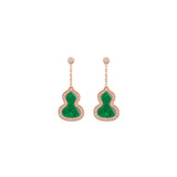 Qeelin Small Wulu Earrings-Qeelin Small Wulu Earrings - WU-030-SER-RGDGJE - 18 karat rose gold small wulu earrings with diamonds and jade