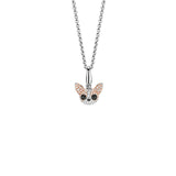 Qeelin Small Wang Wang Chihuahua Peekabo Pendant-Qeelin Wang Wang Small Chihuahua Peekabo Pendant - Wang Wang Small Chihuahua in 18 karat rose gold with black and white diamonds pendant. 