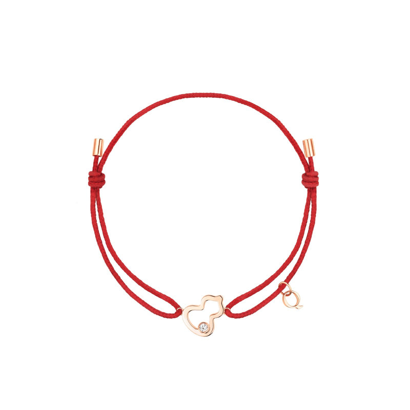 Qeelin Wulu Red Cord Bracelet-Qeelin Wulu Bracelet on Red Cord - WU-040-XQRCBL-RGD