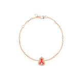 Qeelin Wulu Bracelet-Qeelin Wulu Bracelet - WU-040-LGBL-RGDRA - 18 karat rose gold wulu bracelet with diamonds and red agate