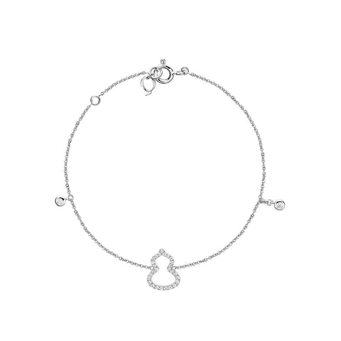Qeelin Wulu Bracelet-Qeelin Wulu Bracelet - 18 karat white gold diamond wulu with two side diamonds on bracelet.