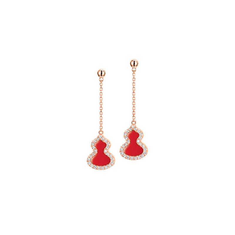 Qeelin Wulu Dangling Earrings-Qeelin Wulu Dangling Earrings - WU-ER0003D-RGDRA