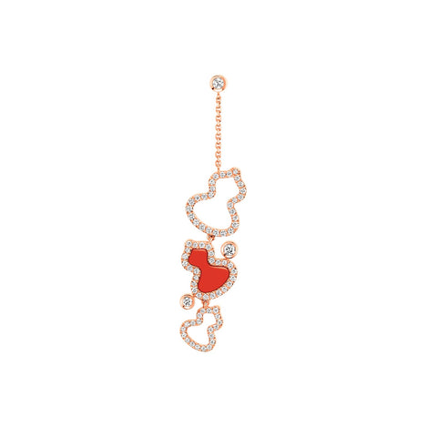 Qeelin Wulu Diamond and Red Agate Drop Earrings-Qeelin Wulu Diamond and Red Agate Drop Earring - WWE40ABRGRA