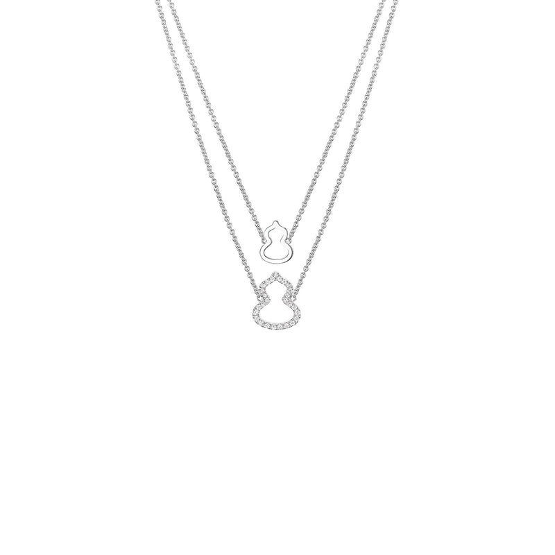 Qeelin Wulu Necklace-Qeelin Wulu Necklace - Qeelin wulu double row necklace in 18 karat white gold with diamonds.