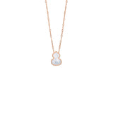Qeelin Small Wulu Necklace-Qeelin Wulu Small Necklace - 18 karat rose gold mother-of-pearl wulu pendant on chain.