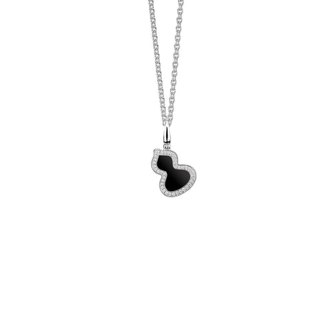 Qeelin Small Wulu Pendant-Qeelin Wulu Small Pendant - 18 karat white gold with onyx and diamond wulu pendant.