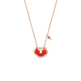 Qeelin Yu Yi Lock Necklace-Qeelin Yu Yi Lock Necklace - YYL-040-NL-RGDRA