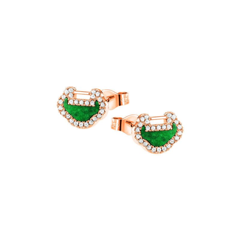 Qeelin Yu Yi Petite Jade Earrings-Qeelin Yu Yi Petite Jade Earrings - YYEPT3BRGJE
