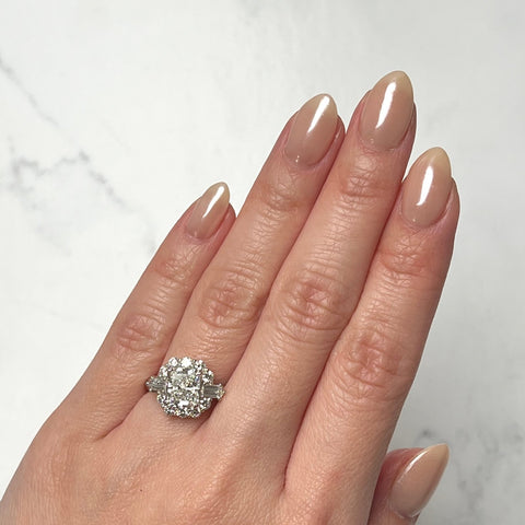 Radiant-cut Halo Engagement Ring-Radiant-cut Halo Engagement Ring - DRJST01312