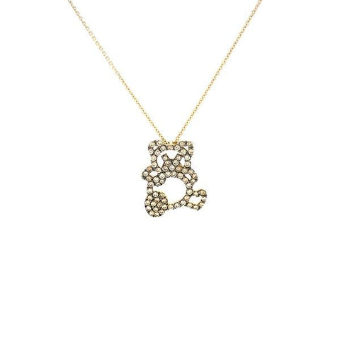 Roberto Coin Brown Diamond Bear Necklace-Roberto Coin Brown Diamond Bear Necklace -