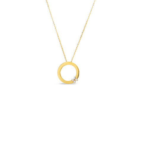 Roberto Coin Love in Verona Circle of Life Flower Necklace-Roberto Coin Circle of Life Flower Necklace - 8883002AXCHX