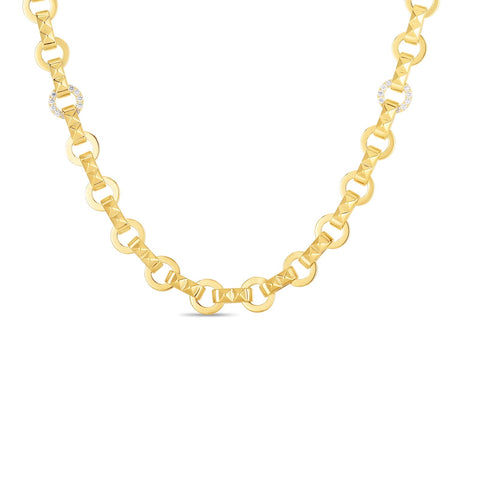 Roberto Coin Obelisco Diamond Accent Necklace-Roberto Coin Gold Obelisco Diamond Accent Necklace - 8882742AYCHX