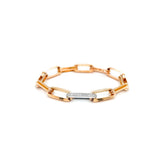 Roberto Coin Link Diamond Bracelet-Roberto Coin Link Diamond Bracelet - 9151158AHGBX - Roberto Coin Link Diamond Bracelet in 18 karat rose and white gold.