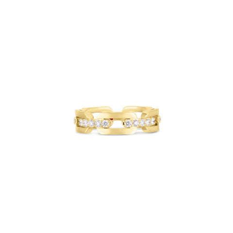 Roberto Coin Navarra Hard Link Ring-Roberto Coin Navarra Ring - 8883166AY65X
