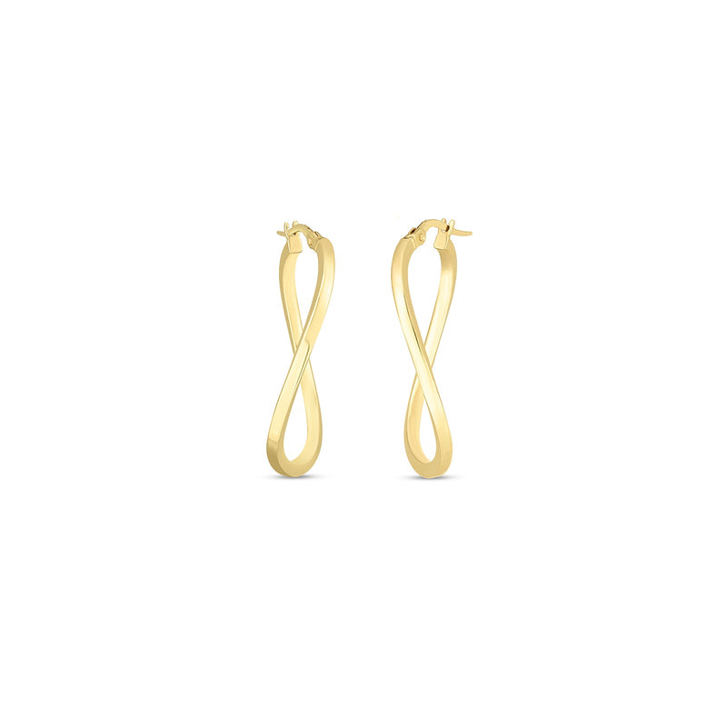 Roberto Coin Designer Gold Twist Hoop Earrings-Roberto Coin Perfect Gold Hoop Earrings - 556029AYER00
