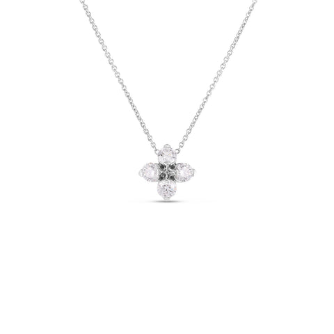 Roberto Coin Verona Diamond Flower Necklace-Roberto Coin Verona Diamond Flower Necklace - 111465AWCHX0