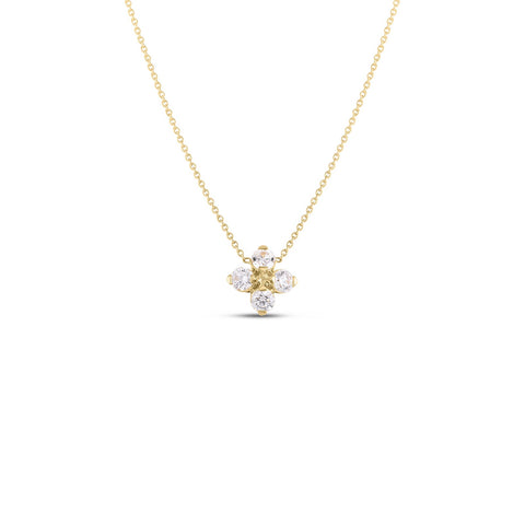 Roberto Coin Verona Diamond Flower Necklace-Roberto Coin Verona Diamond Flower Necklace - 111465AYCHX0
