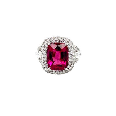 Rubellite Diamond Ring-Rubellite Diamond Ring -