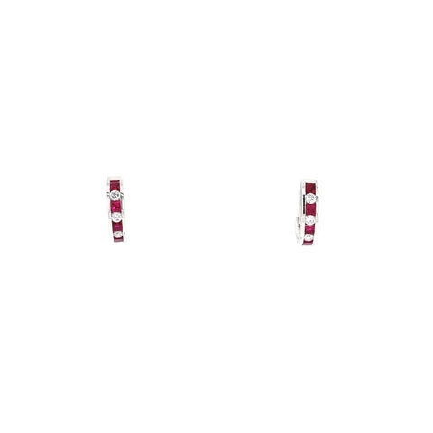 Ruby and Diamond Huggies-Ruby and Diamond Huggies - REEIC00037