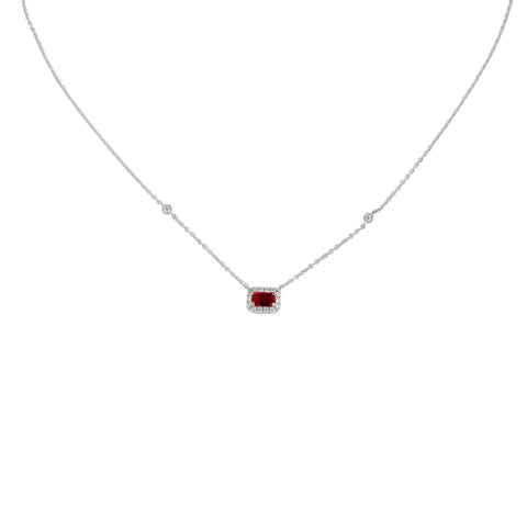 Ruby and Diamond Necklace-Ruby and Diamond Necklace - RNNEL00232
